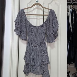 Striped ruffle dress